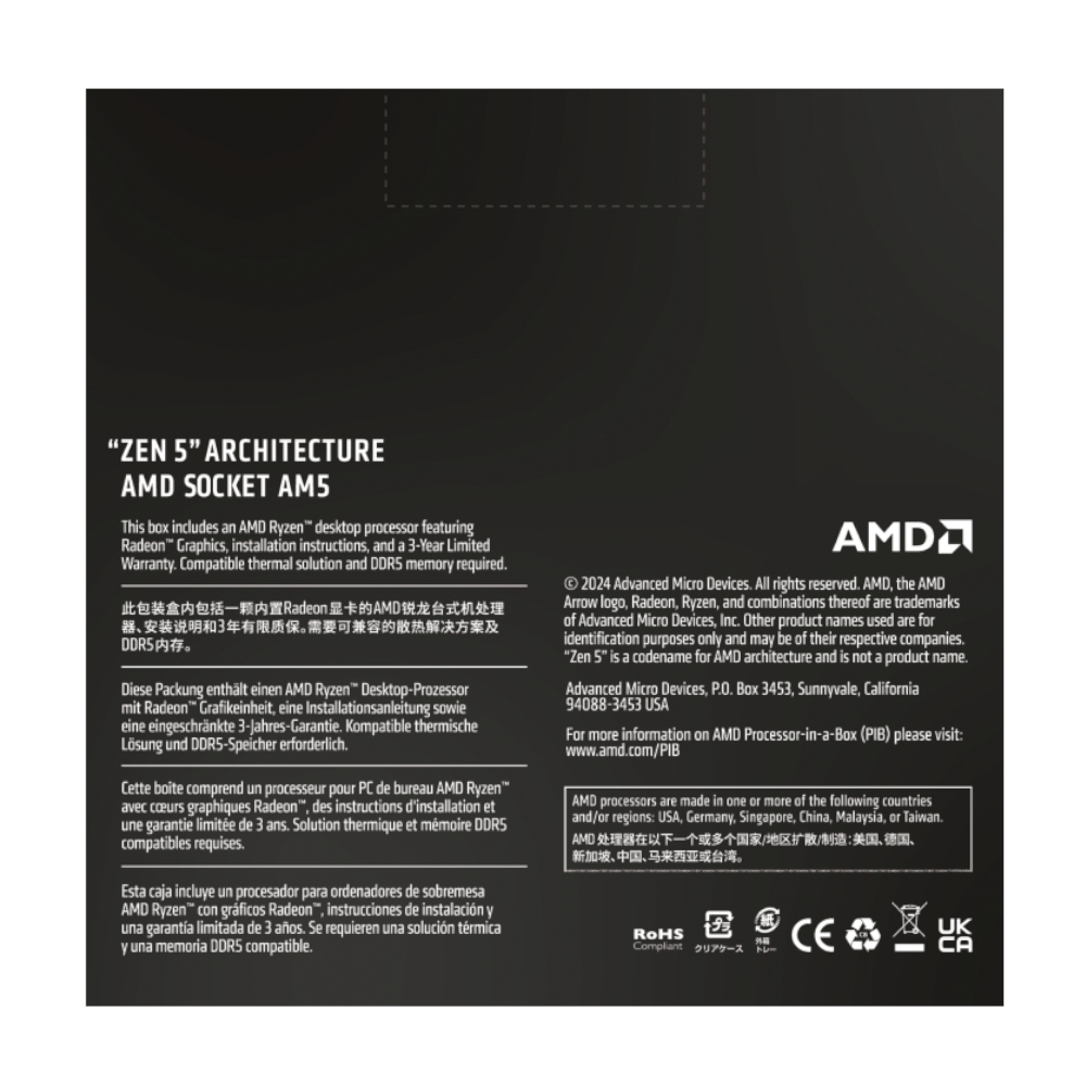 AMD RYZEN 5 9600X 6-Core 3.9GHz AM5 CPU - Image 3