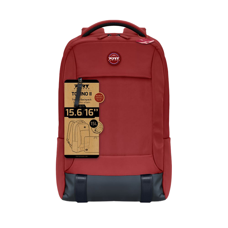Port Designs Torino II 15.6" Backpack-Red - Image 3