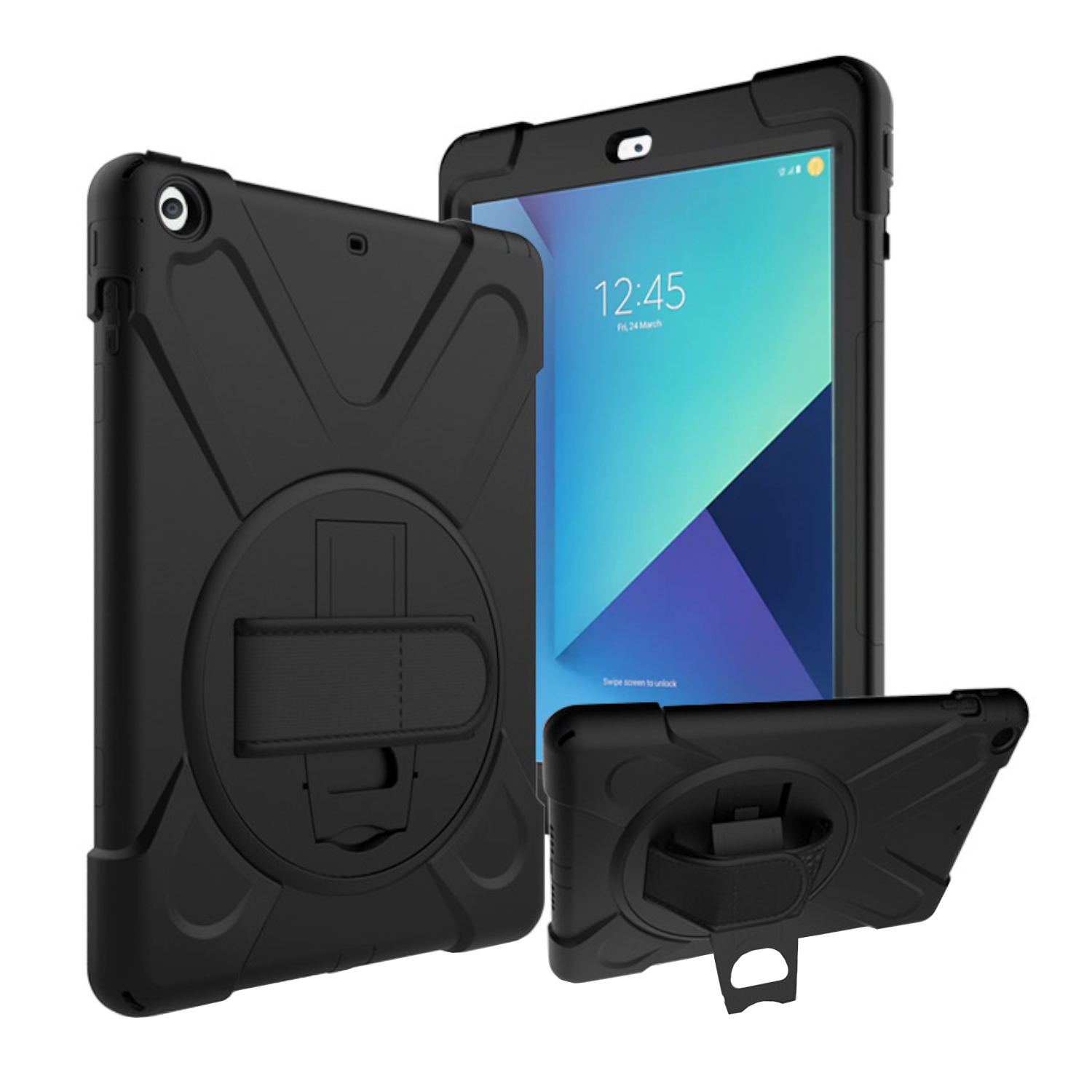 Port Designs Pro Shock 360 Rugged Protective and Rotative Folio for Samsung Galaxy Tab A9+ - Black - Image 2