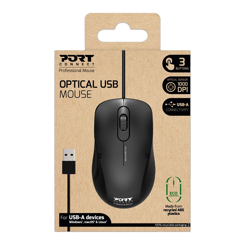 Port Connect Optical USB Mouse - Image 3