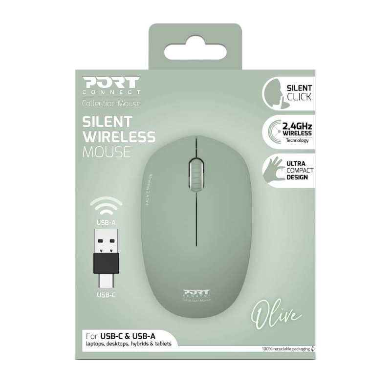 Port Connect MOUSE COLLECTION II WIRELESS Olive - Image 3