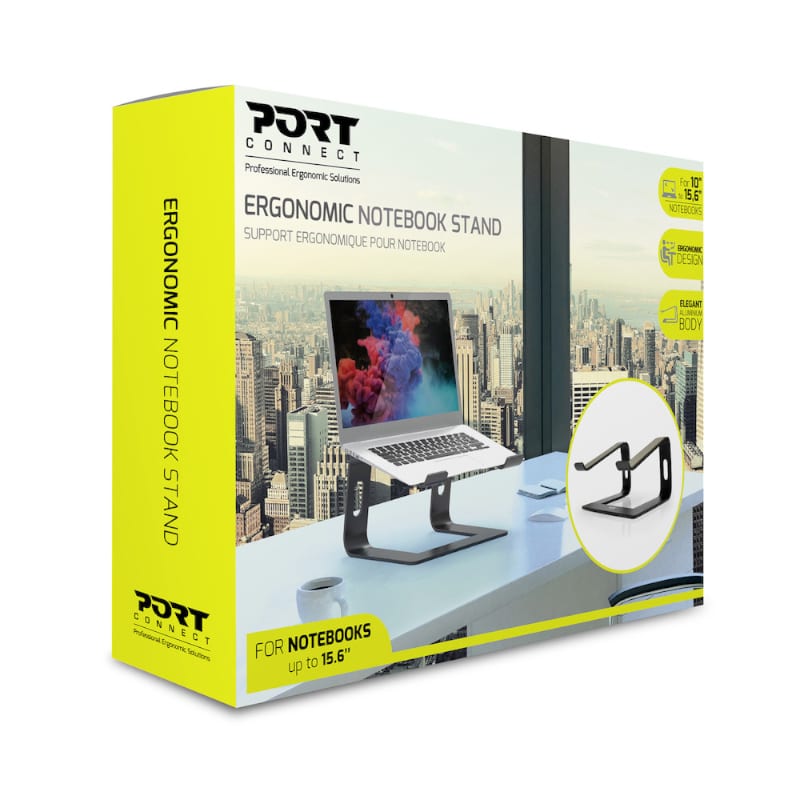 Port Connect Ergonomic 10-15.6" Aluminium Notebook Stand - Image 5