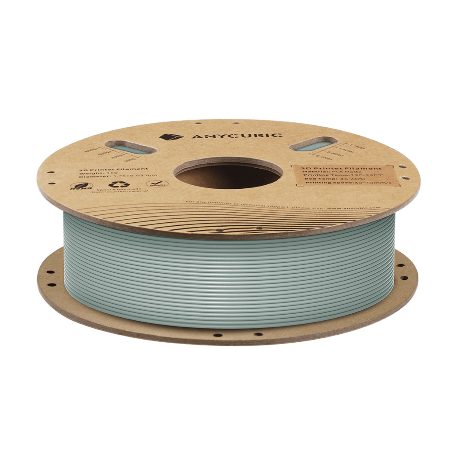Anycubic PLA Matte Filament 1kg - Nardo Grey - Image 2