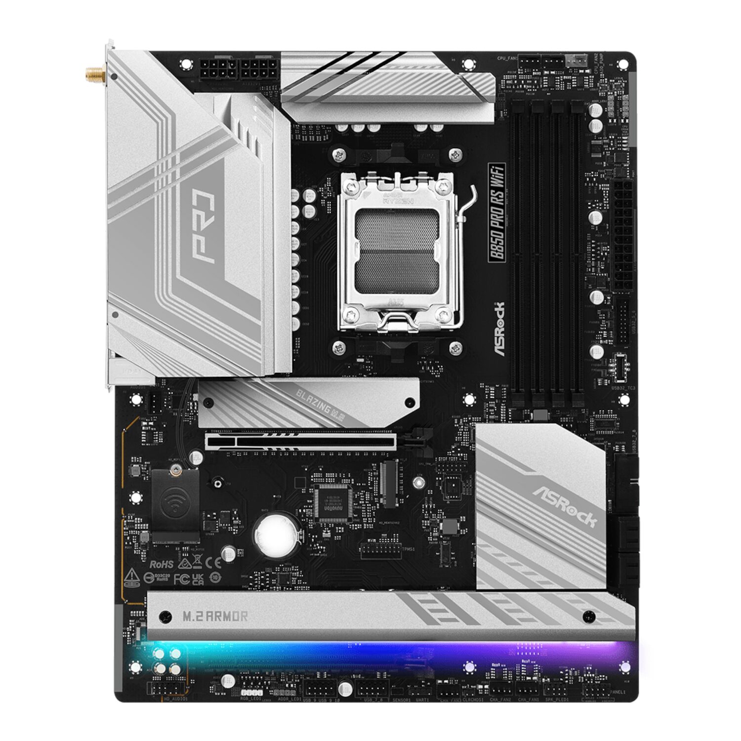 ASRock B850 Pro RS Wi-Fi ATX Motherboard (AMD AM5, DDR5, PCIe 5.0) - Image 2