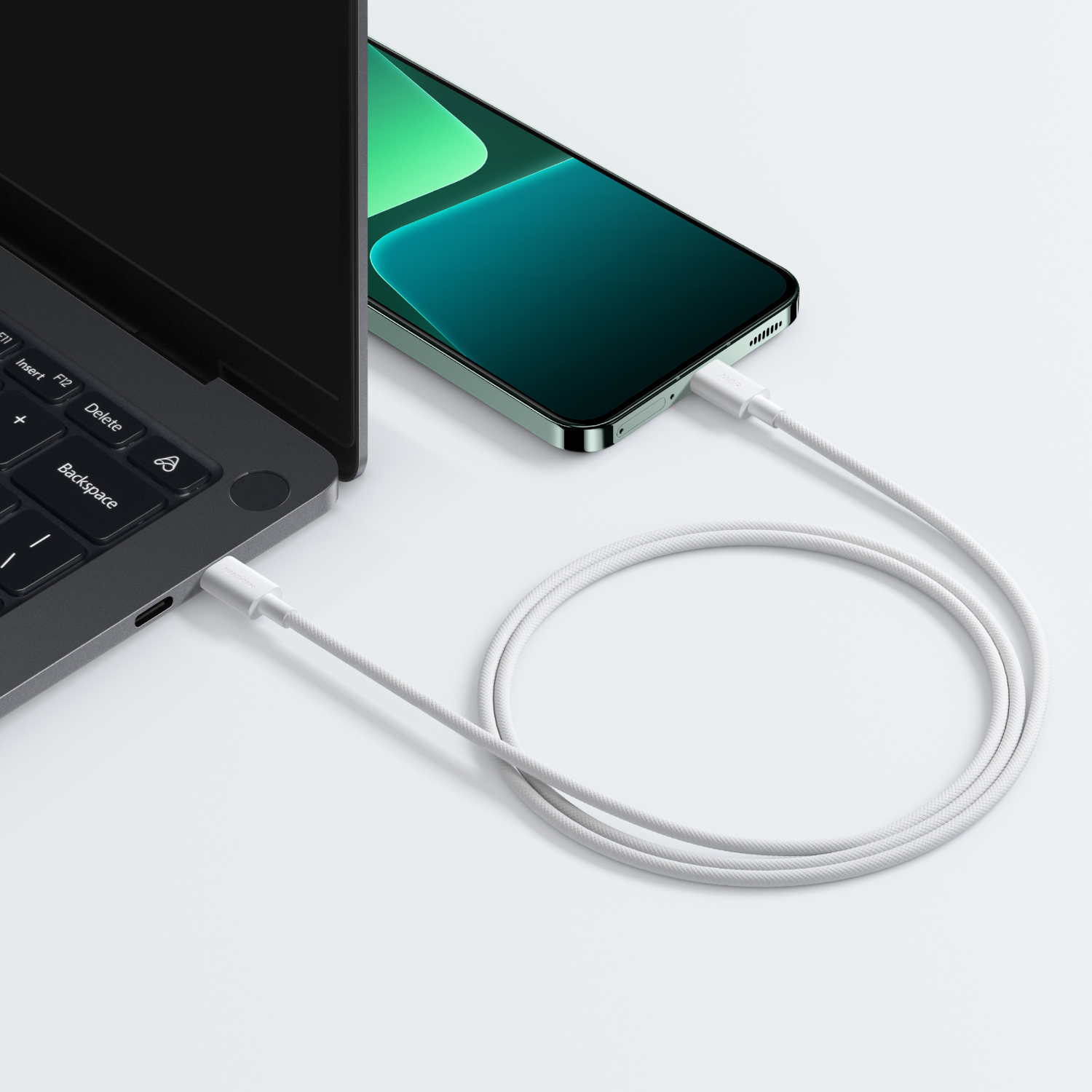 Xiaomi 3A Braided USB Type-C to USB Type-C Cable 1M - White - Image 3