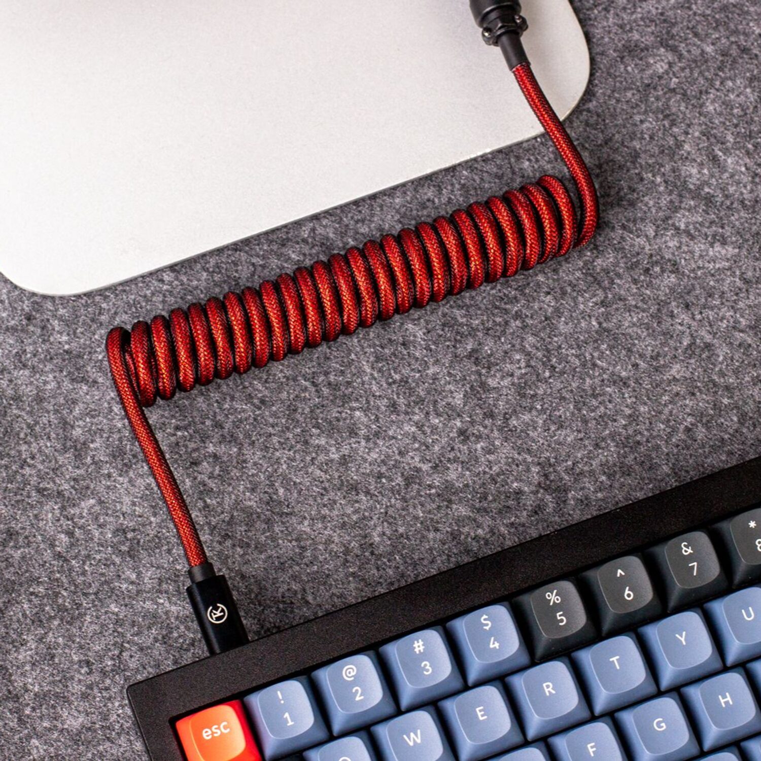 Keychron Coiled Aviator Cable - Red - Image 3