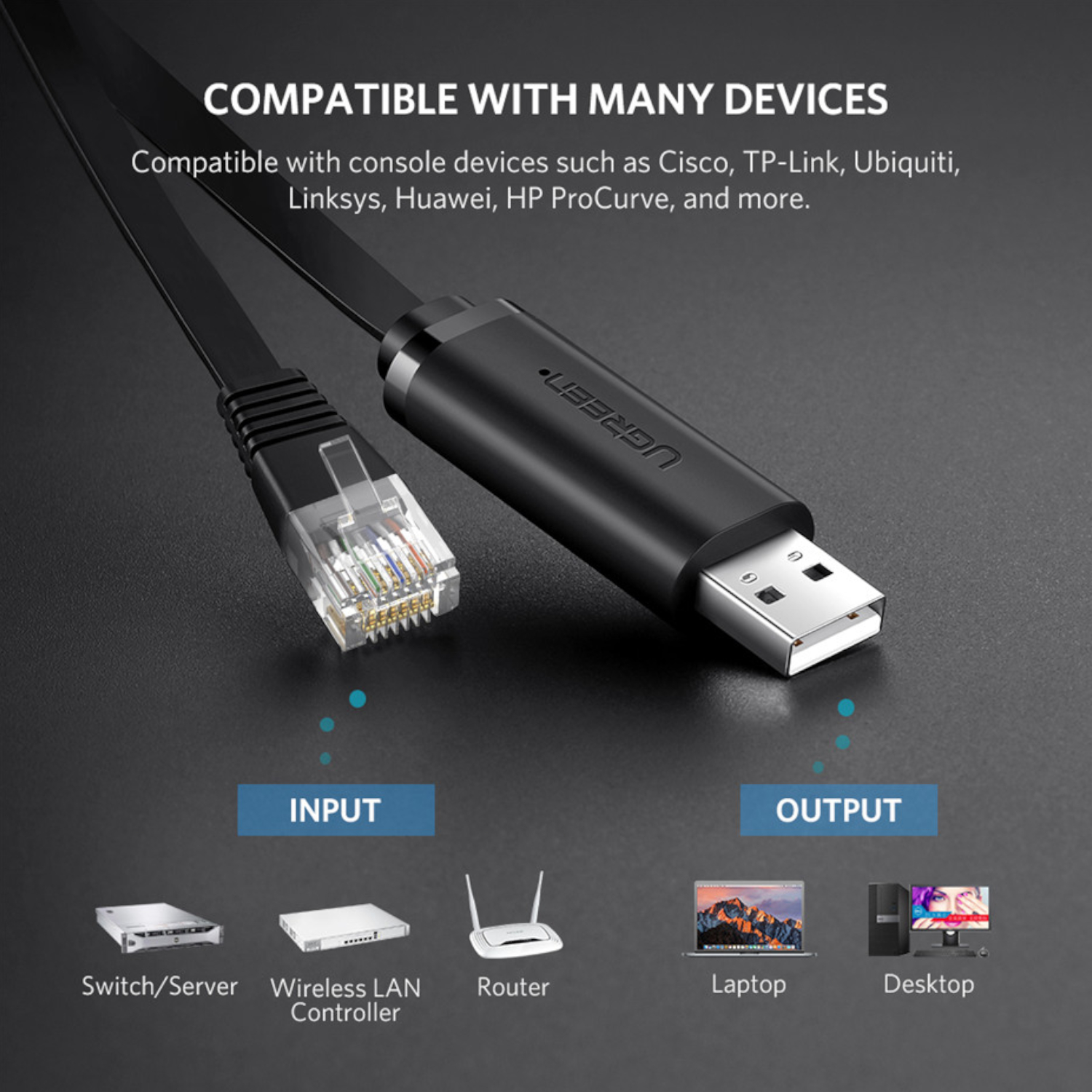 UGREEN USB-A to RJ45 Console Cable 1.5m - Image 2