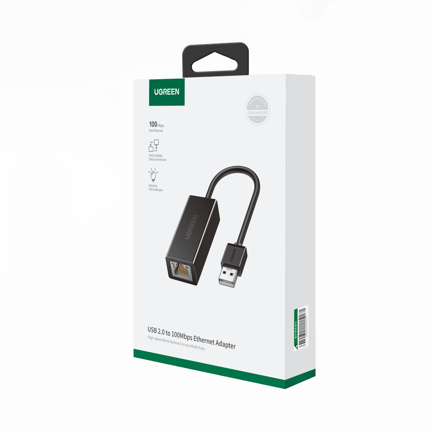 UGREEN CR110 Ethernet Adapter | USB 2.0 to RJ45 - Black - Image 3