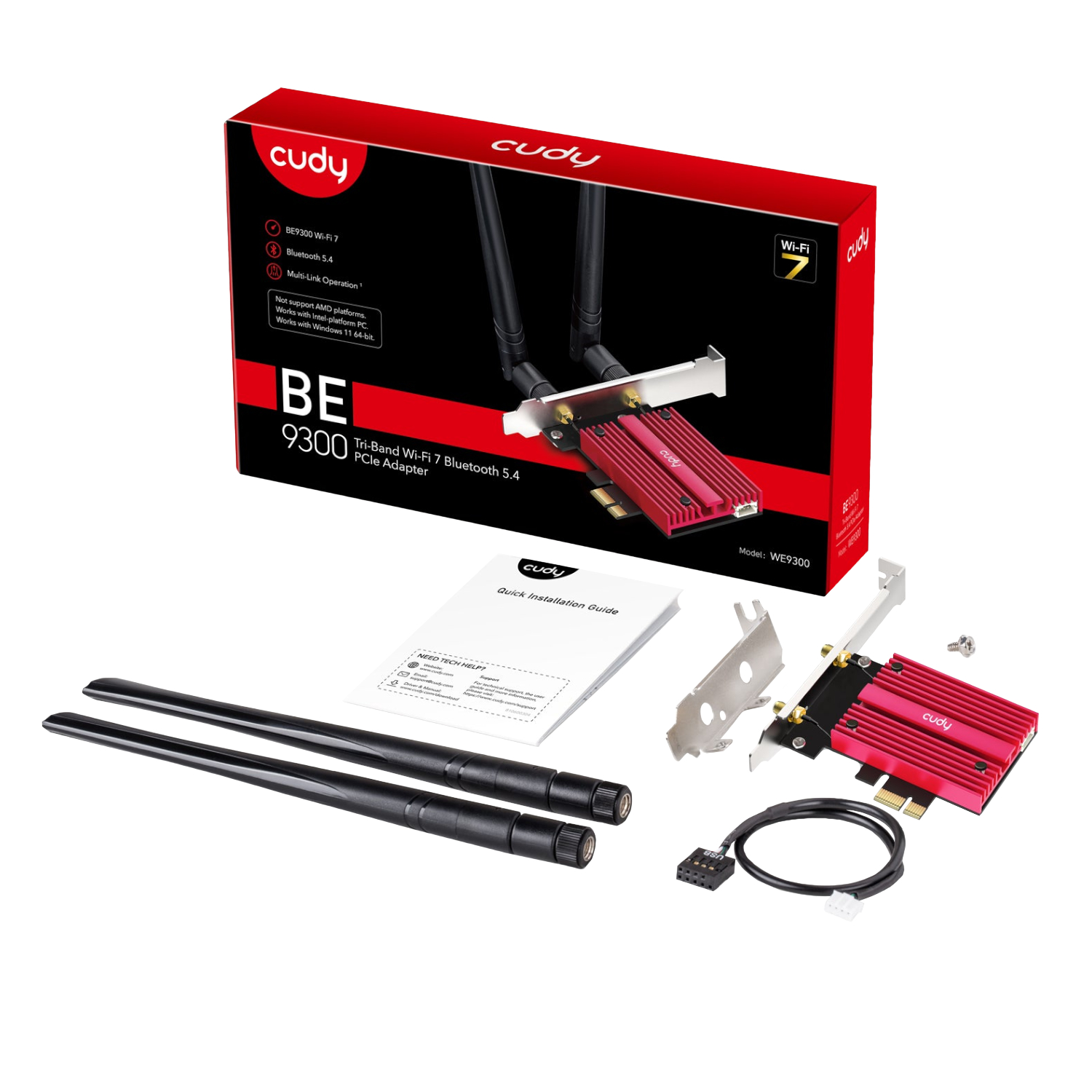 Cudy BE9300 Tri-Band Wi-Fi 7 | Bluetooth 5.4 PCIe Adapter - Image 3