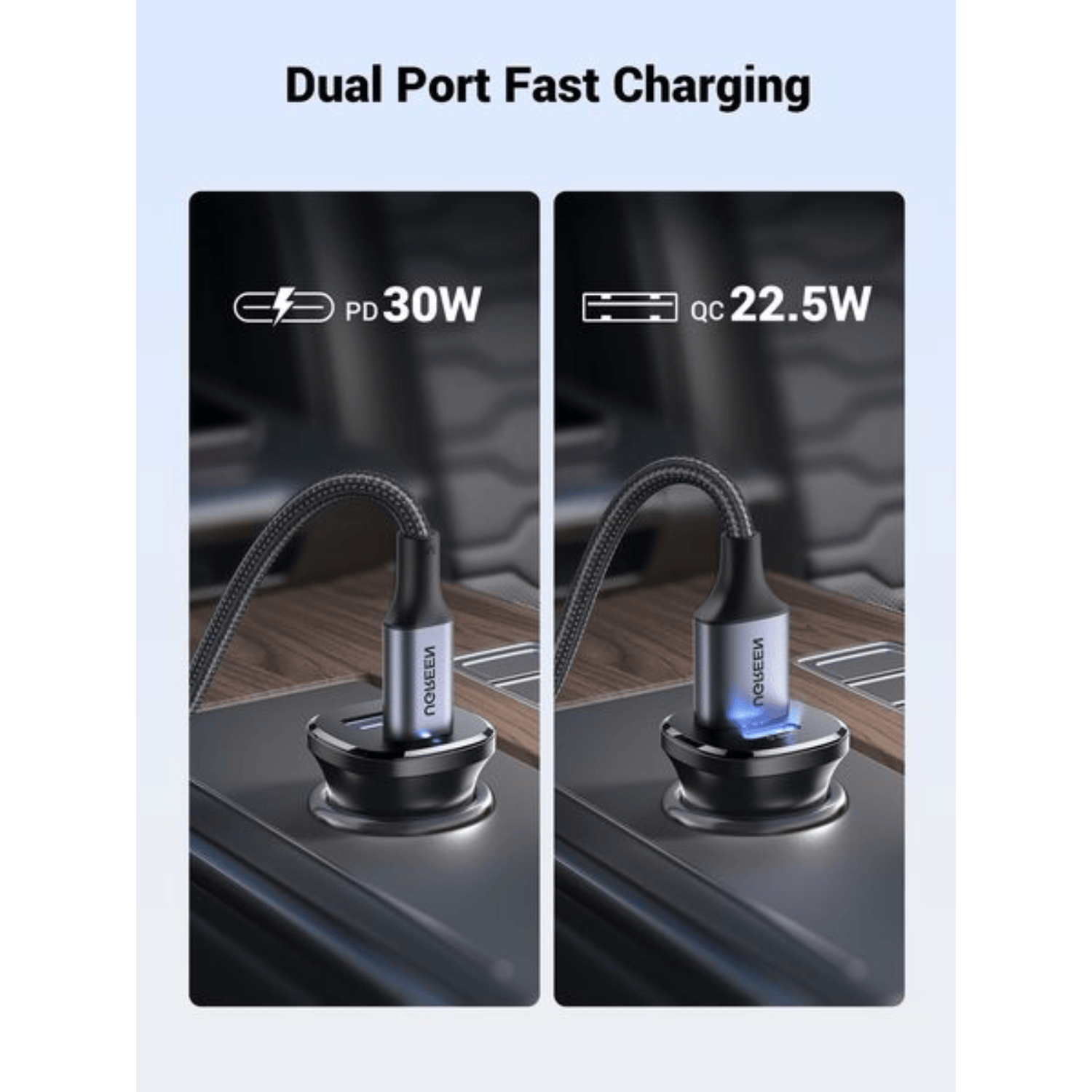 UGREEN Car Charger Fast Charging 30W 2Ports - Image 5