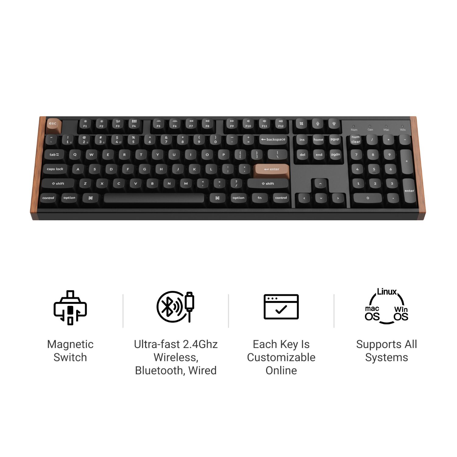 Keychron K10 HE 100% Wireless Magnetic Gaming Keyboard Nebula Switches – Black - Image 2