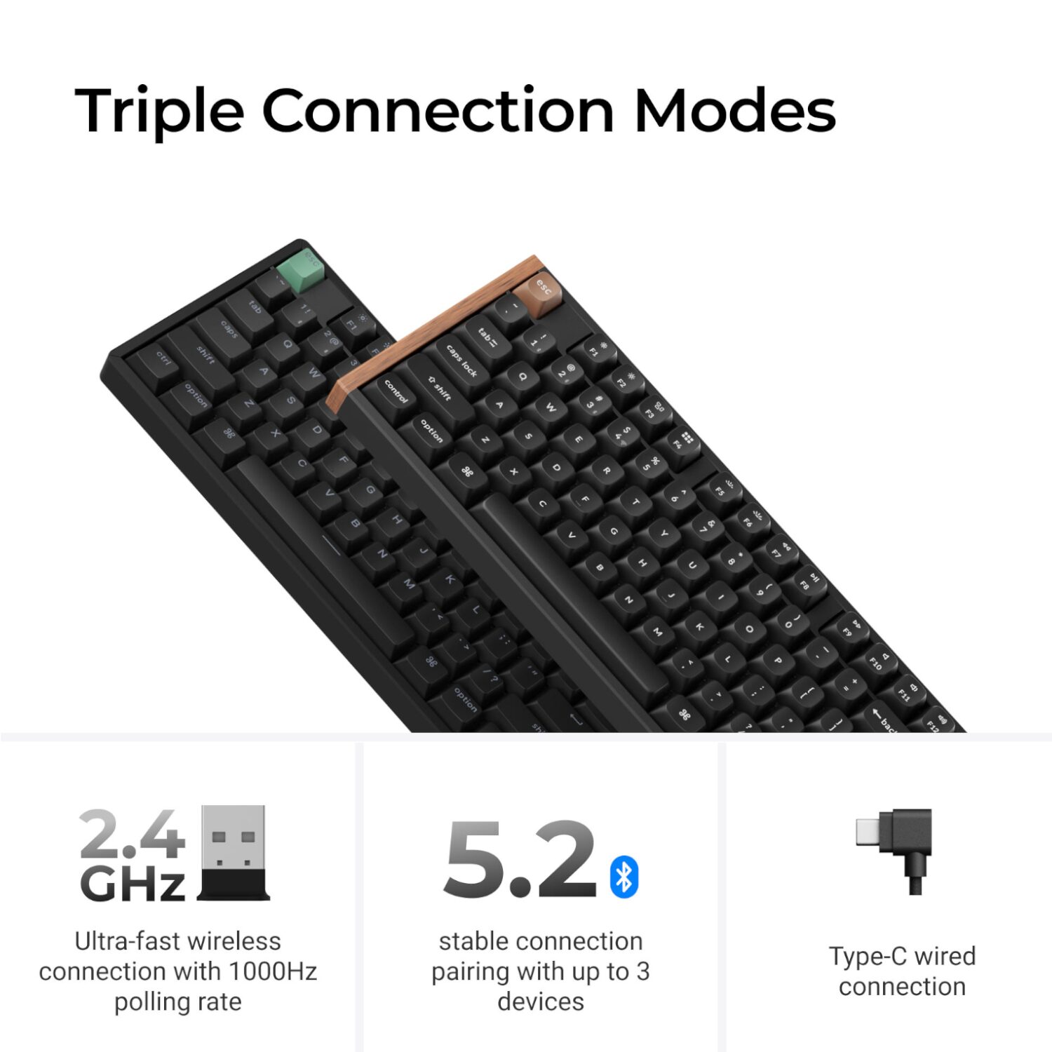 Keychron K10 HE 100% Wireless Magnetic Gaming Keyboard Nebula Switches – Black - Image 3