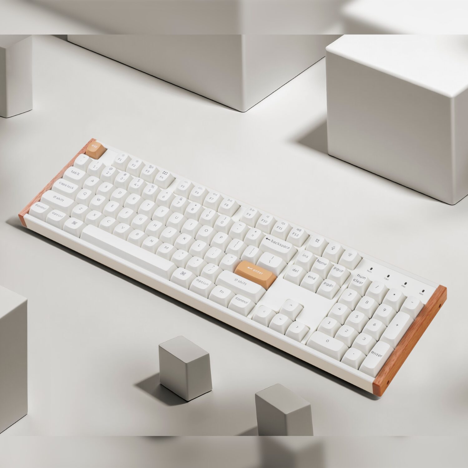 Keychron K10 HE Special Edition Full-size Hot-Swap Gateron Dbl-Rail Nebula Switch RGB Wireless Keyboard - White (Wood + Al) - Image 3
