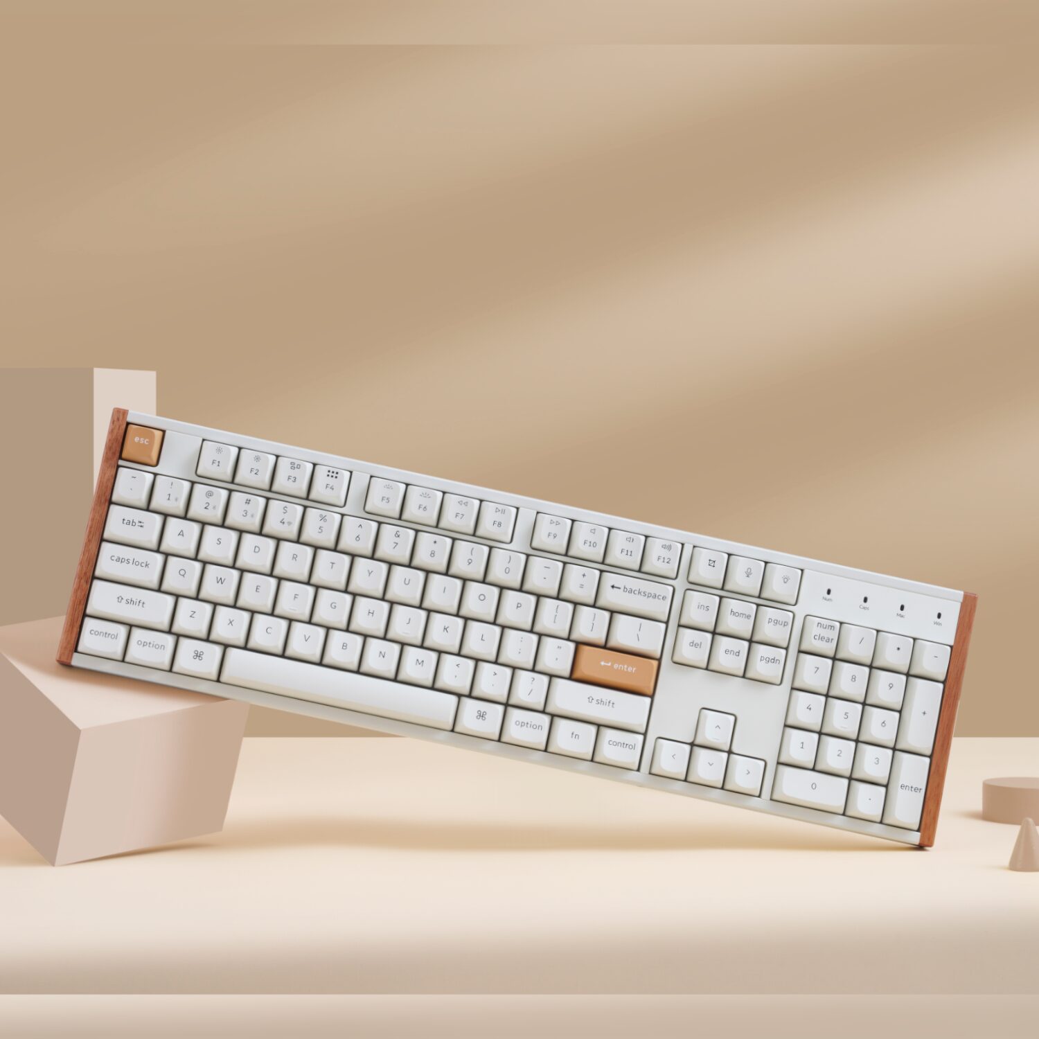 Keychron K10 HE Special Edition Full-size Hot-Swap Gateron Dbl-Rail Nebula Switch RGB Wireless Keyboard - White (Wood + Al) - Image 5