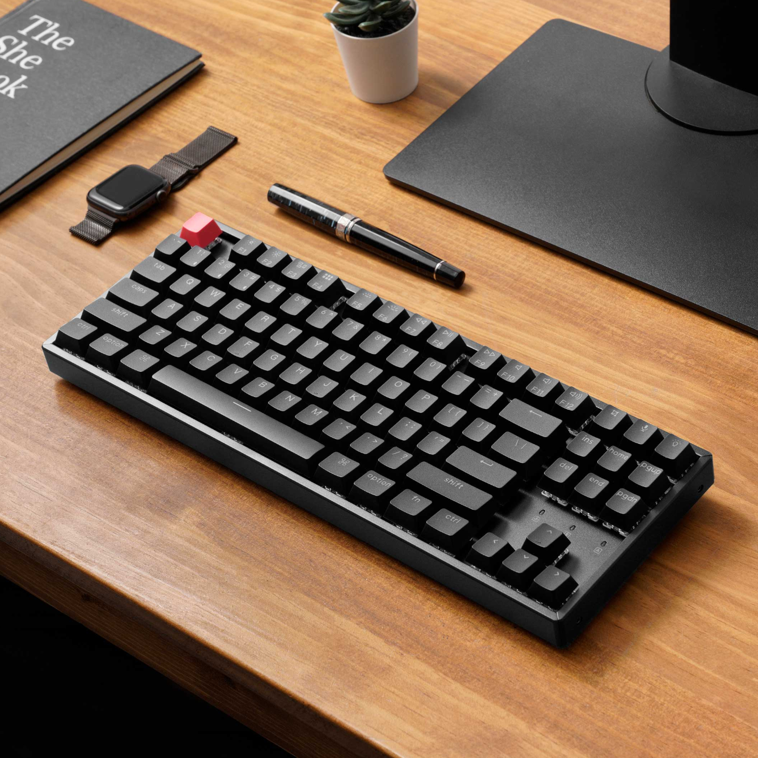 Keychron K8 QMK 80% TKL Wireless Mechanical Keyboard V2 Red Switches - Black - Image 3