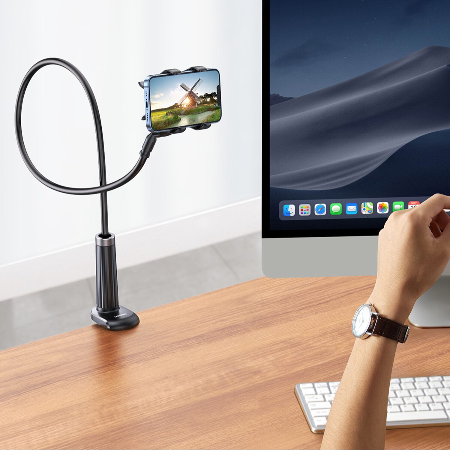 UGREEN Multifunction Gooseneck Phone Stand - Image 3