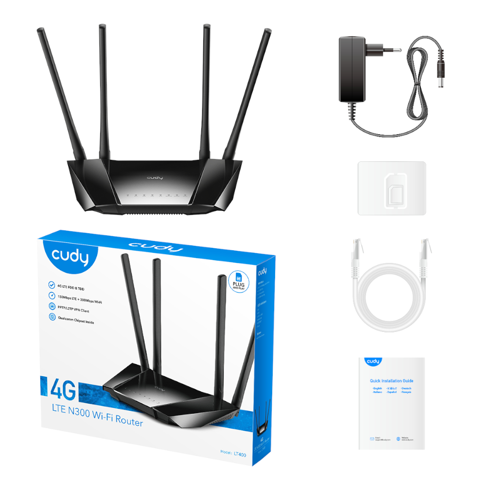 Cudy LT400 4G LTE N300 300Mbps Wi-Fi Router - Image 3