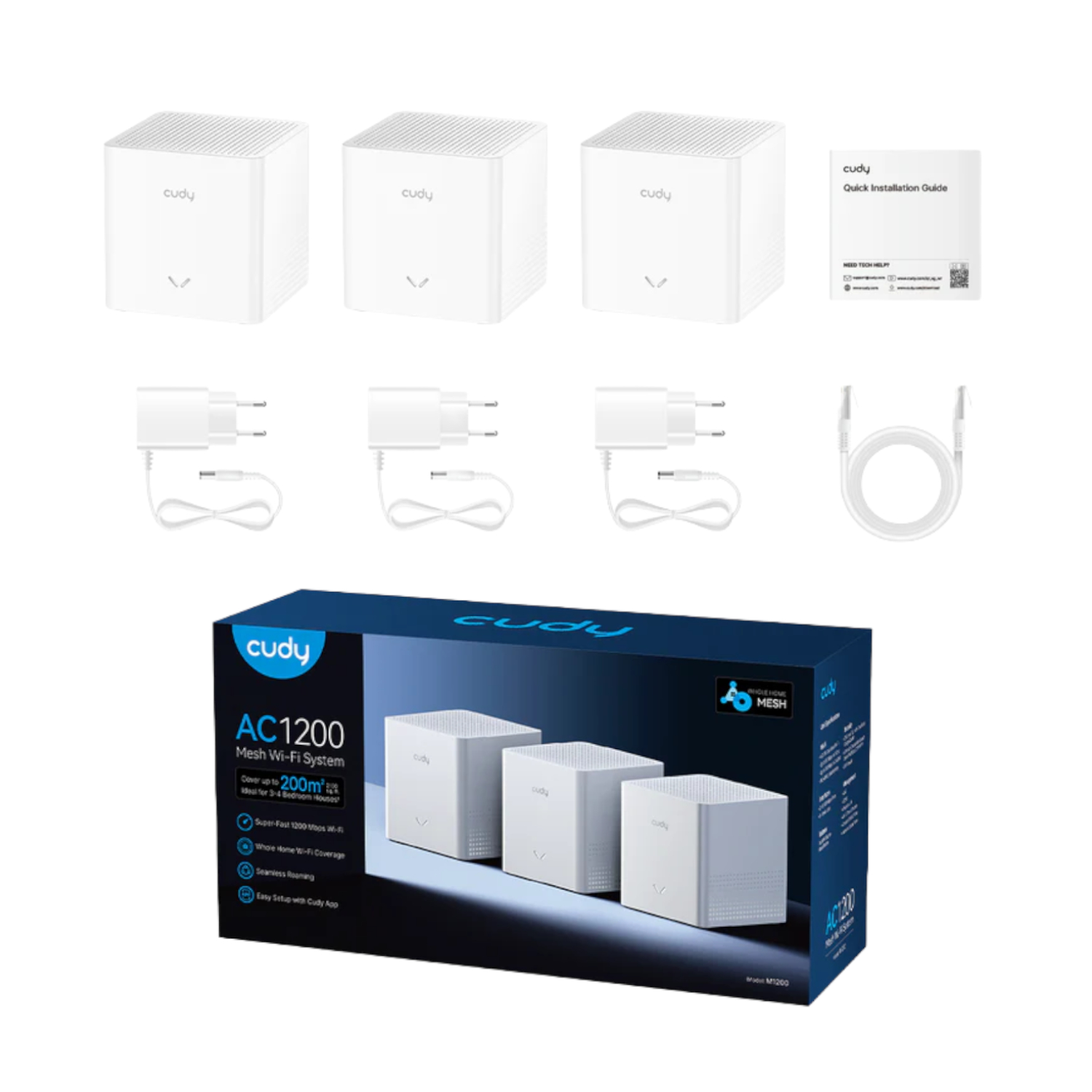 Cudy AC1200 Mesh Wi-Fi System (V2) - 3Pack - Image 3
