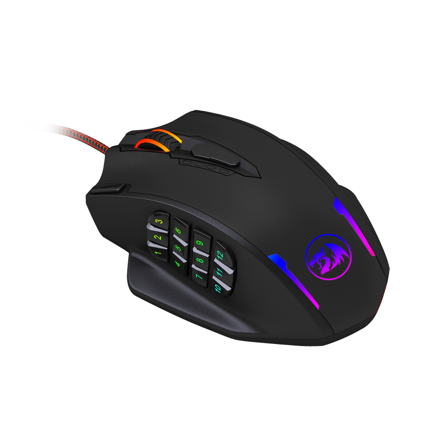 REDRAGON IMPACT 12400DPI MMO Gaming Mouse - Black - Image 2