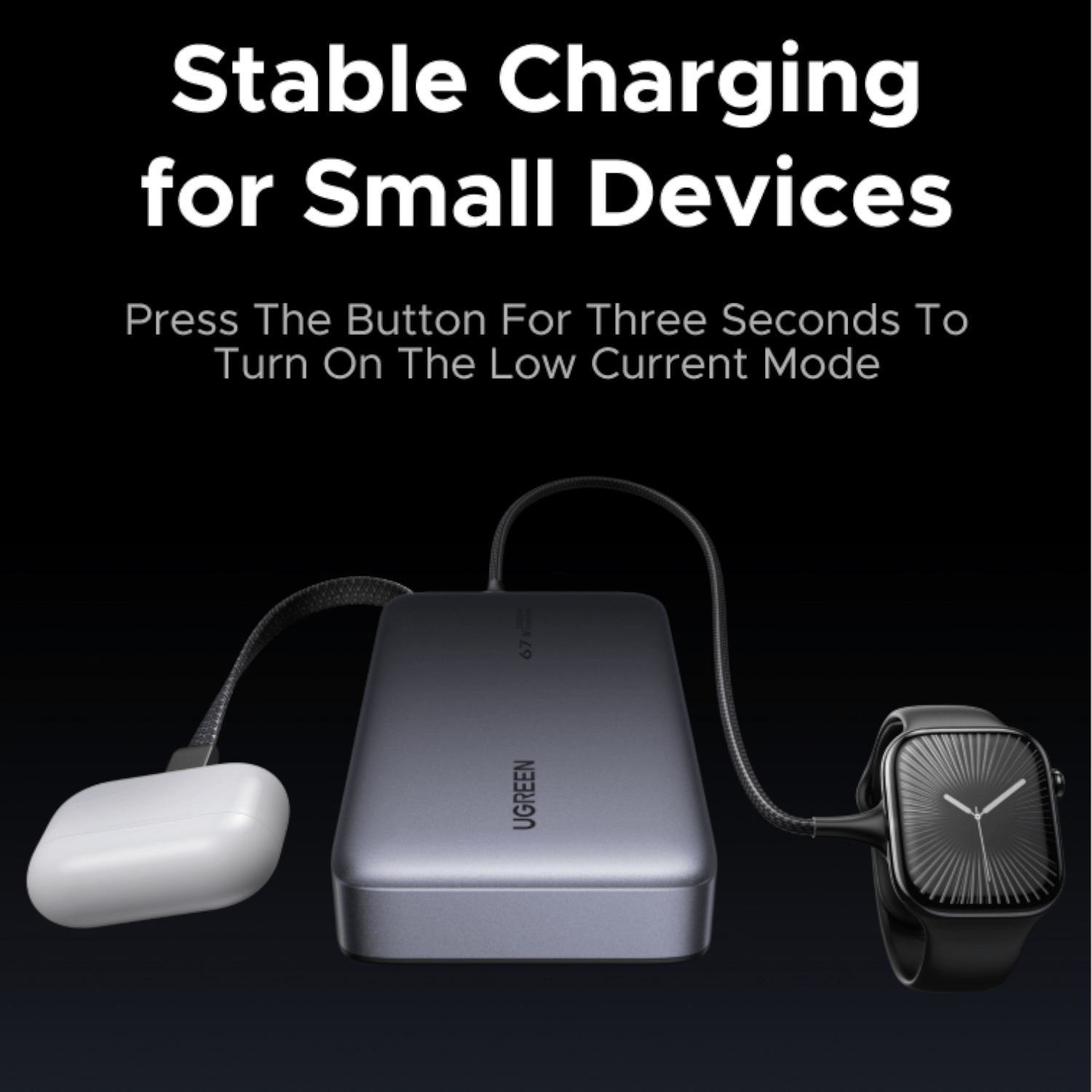 UGREEN 20000mAh 67W Nexode Power Bank with Built-in Cable - Image 2