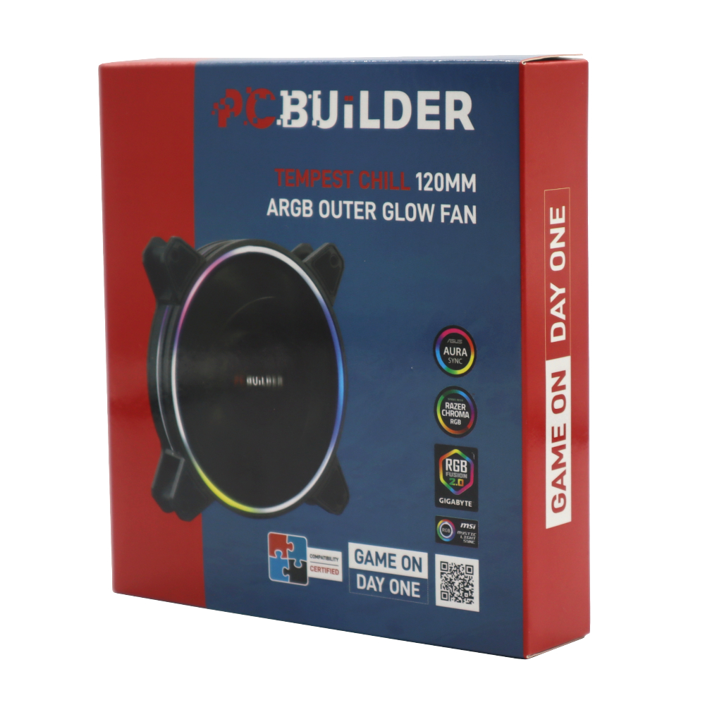 PCBuilder Tempest Chill 120MM ARGB Outer Glow Fan - Image 2