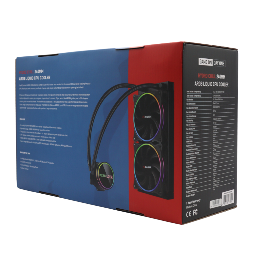 PCBuilder Hydro Chill 240MM AIO Liquid CPU Cooler ARGB - Image 5