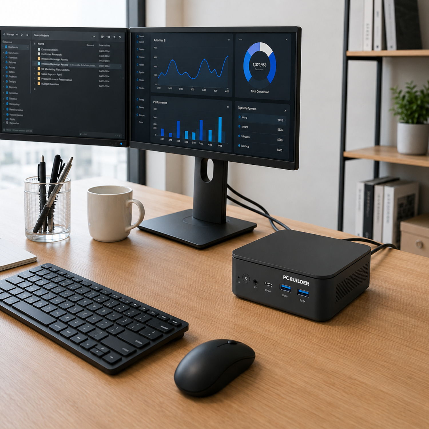 PCBuilder CUBE Intel Core 3-100U 16GB DDR5 512GB Windows 11 Pro Mini PC - Image 5