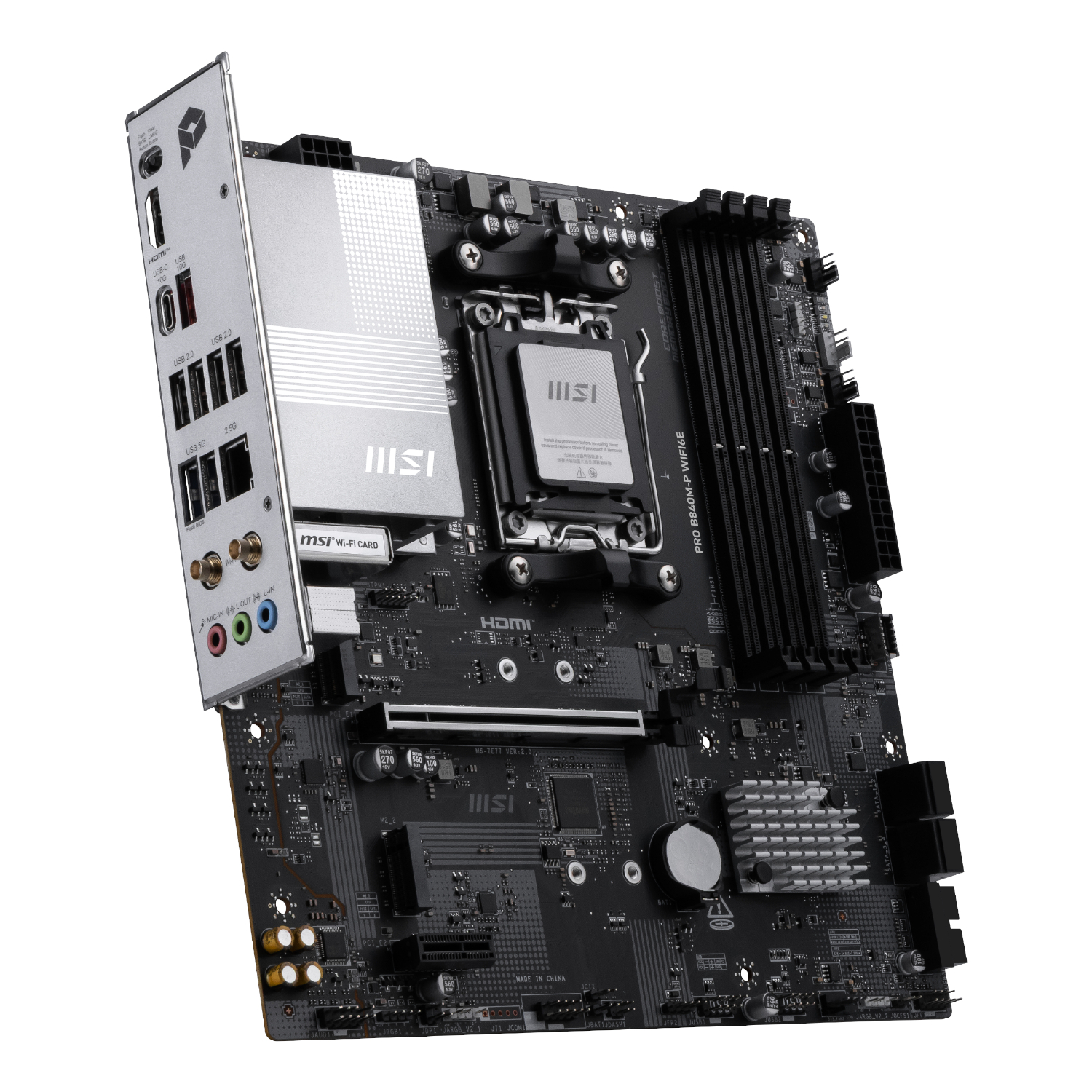 MSI PRO B840M-P Wi-Fi 6E AMD AM5 MATX Gaming Motherboard - Image 2