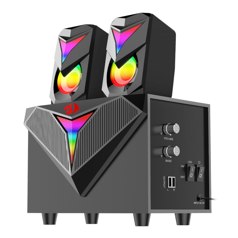 REDRAGON 2.1 Satellite Speaker TOCCATA RGB 11W Gaming Speaker - Black - Image 2