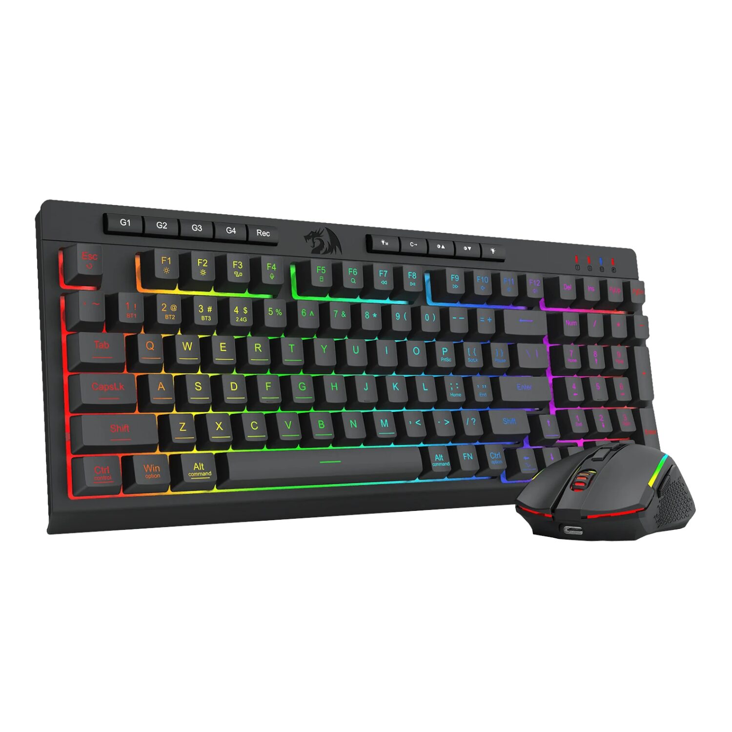 Redragon RYLO PRO S142 Tri-Mode RGB Gaming Keyboard and Mouse Combo - Image 2