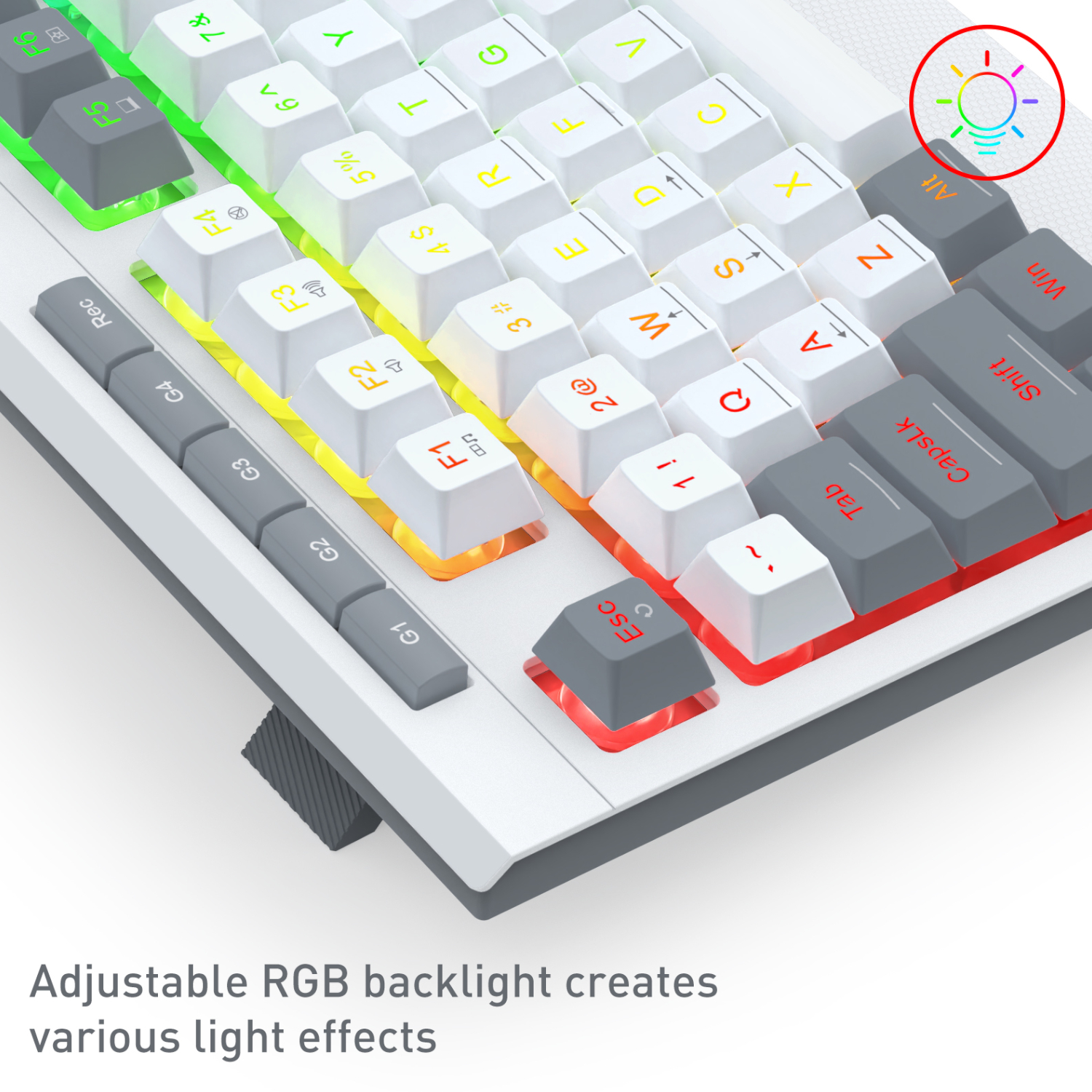 Redragon S151 Wired RGB Gaming Keyboard and Mouse Combo - White and Grey - Image 5