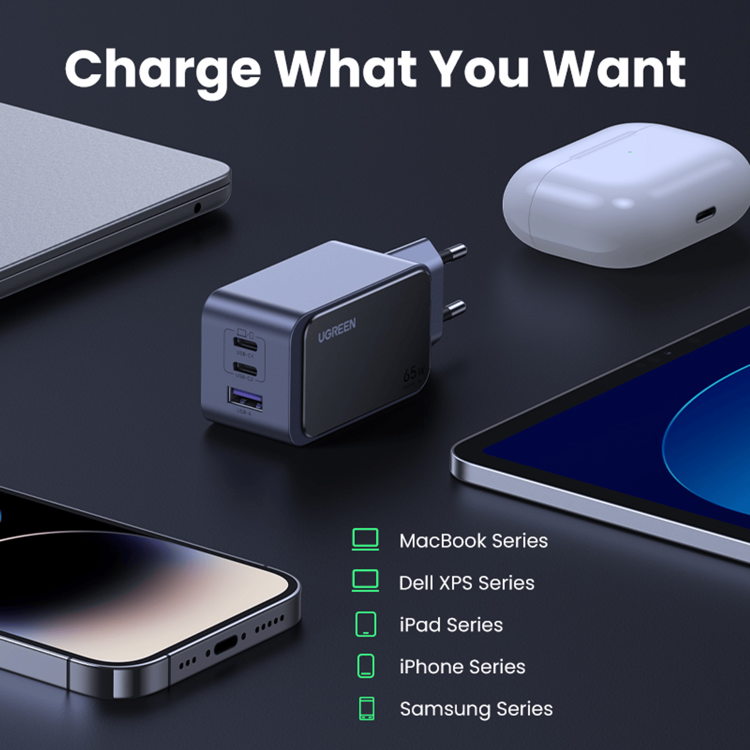 UGREEN Nexode 65W 3-Port Charger - Image 2